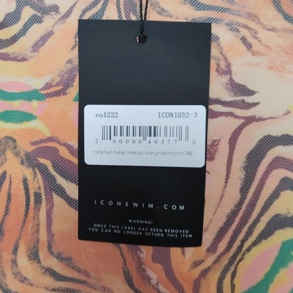 Zebra orange print mesh swim cover up - Picture 6 of 7